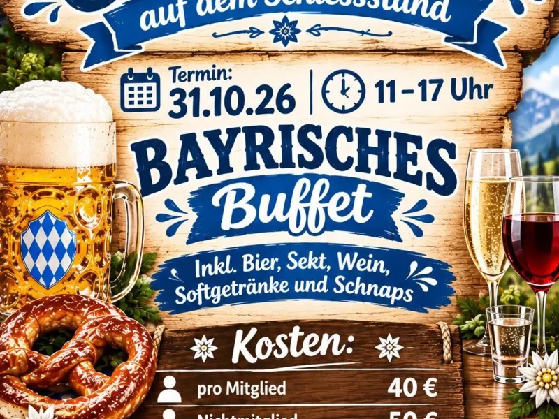 Flyer Familien-Oktoberfest auf dem Schießstand, 31.10.2026, 11–17 Uhr